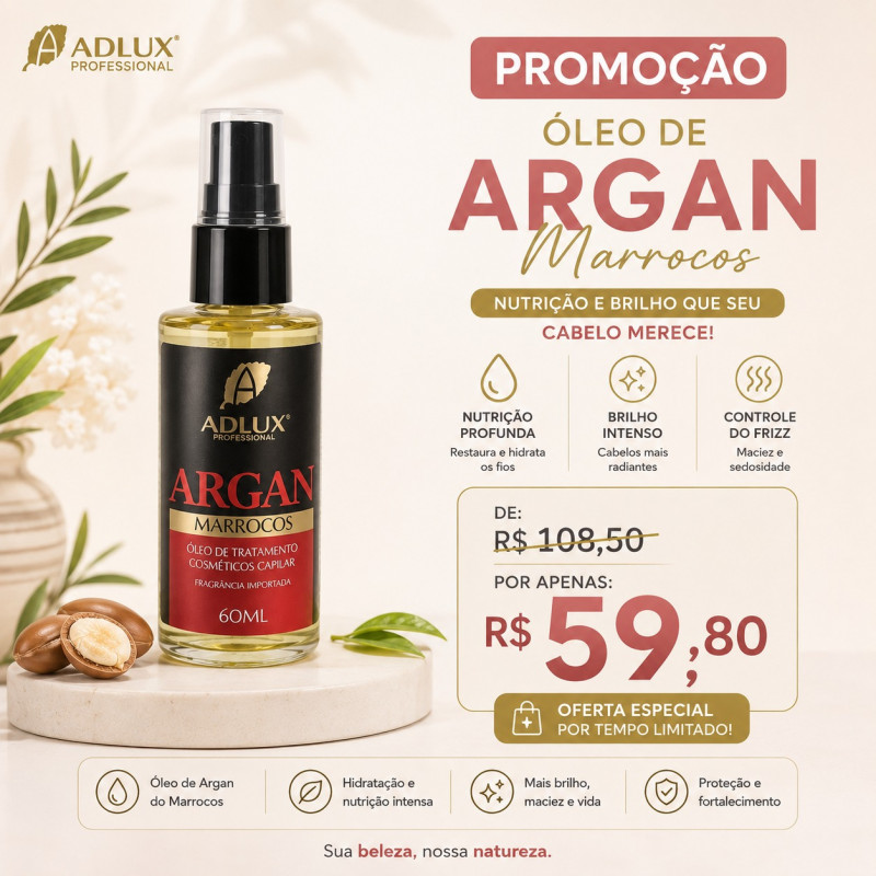 PROMOÇÃO OLEO DE ARGAN VERMELHO 60 ML 