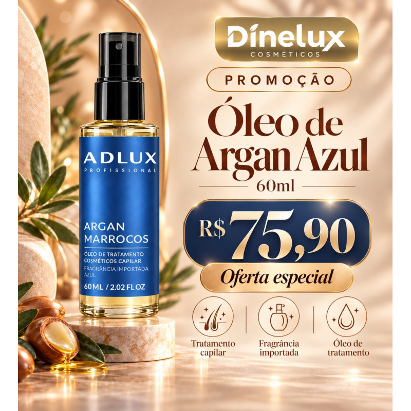 PROMOÇÃO OLEO DE ARGAN AZUL 60ML 