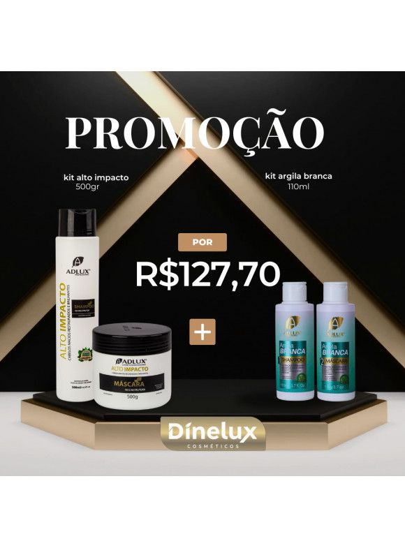 PROMOÇÃO KIT ALTO IMPACTO 500 ML + KIT ARGILA 110 ML