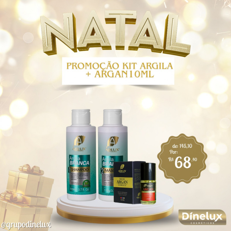 PROMOÇÃO KIT ARGILA 110ML, ARGAN 10ML