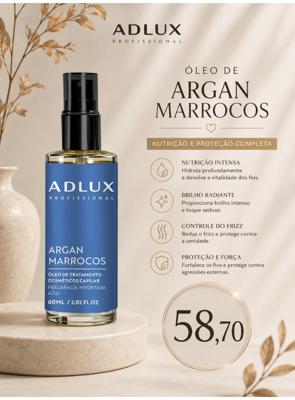 PROMOÇÃO OLEO DE ARGAN AZUL 60ML 