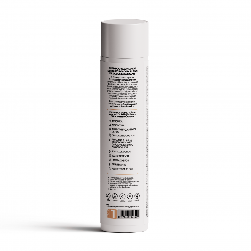 SHAMPOO ANTIQUEDA FORTALECEDOR OLEOS ESSENCIAIS + OZONIO + ACIDO HIALURÔNICO