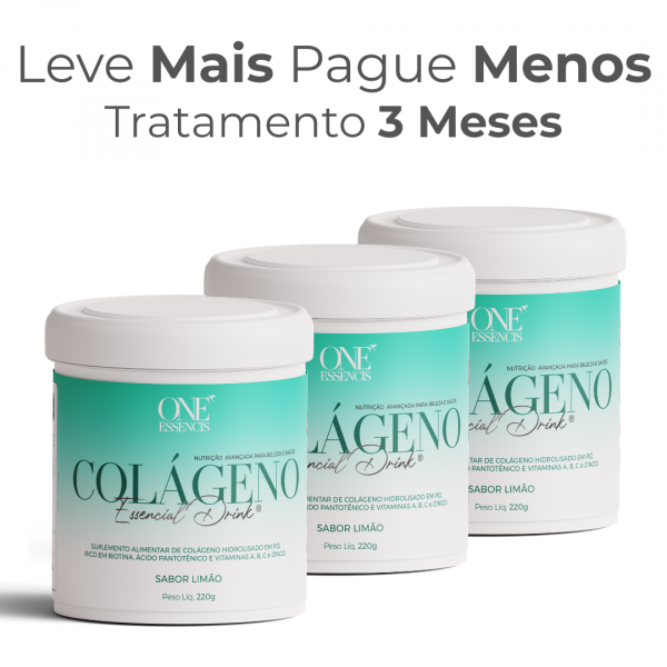 PACK TRATAMENTO 3 MESES COLÁGENO HIDROLISADO SABOR LIMÃO