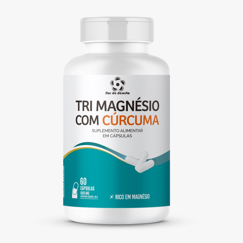 Tri Magnésio com Cúrcuma - 60 Cápsulas