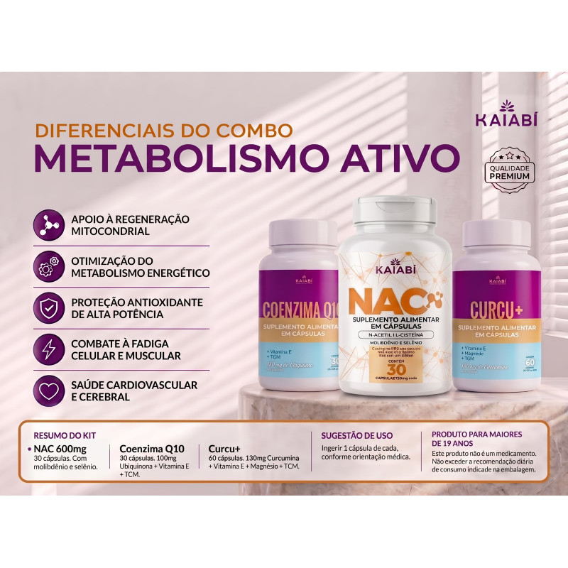 Combo 1 Curcu+, 1 NAC, 1 Coenzima Q10