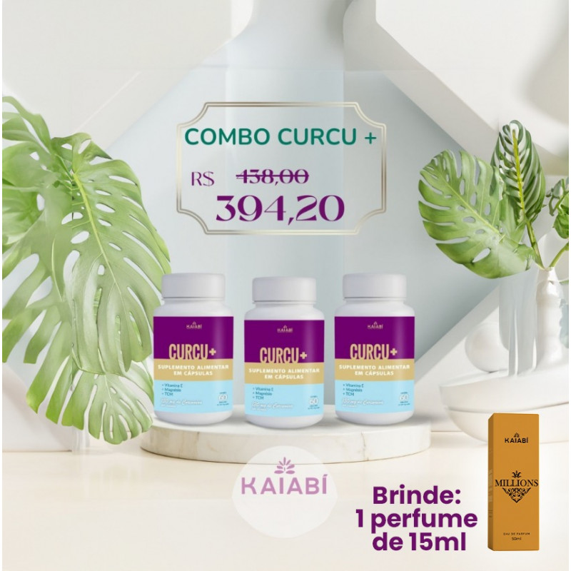 Combo 3 CURCU +. Brinde 1 Perfume de 15ml.