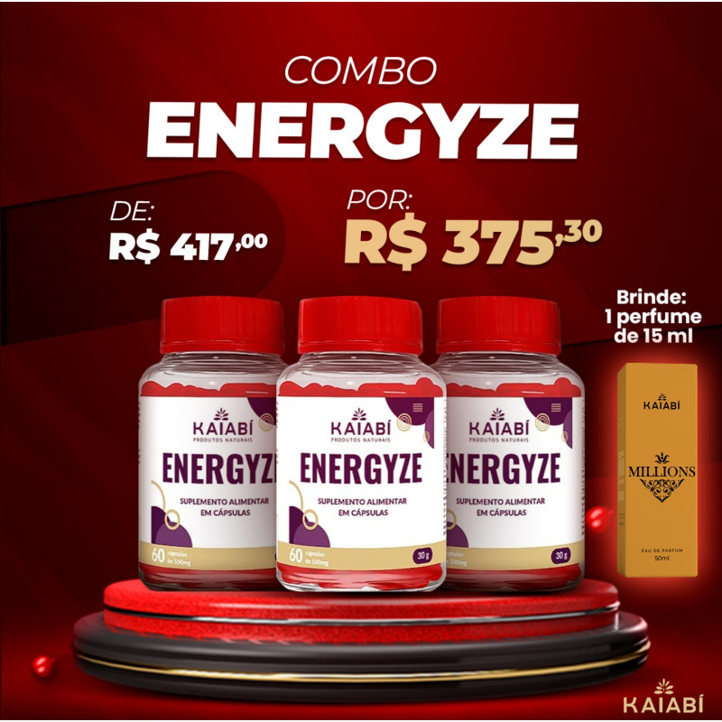 Combo 3 Energyze, Brinde 1 Perfume 15ml