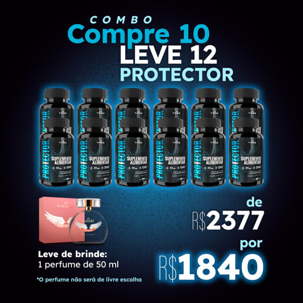 Combo compre 10 leve 12 Protector. Brinde 1 Perfume de 50ml