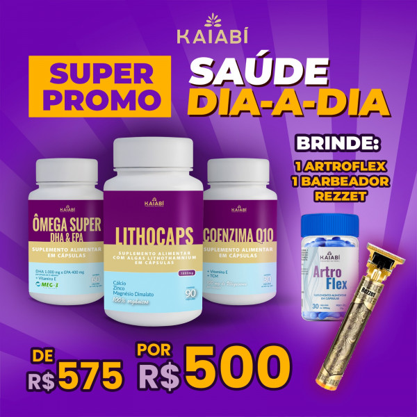 Combo 3, Ômega + 1 LithoCaps Cápsulas + 1 Coenzima Q10, Brinde ArtroFlex