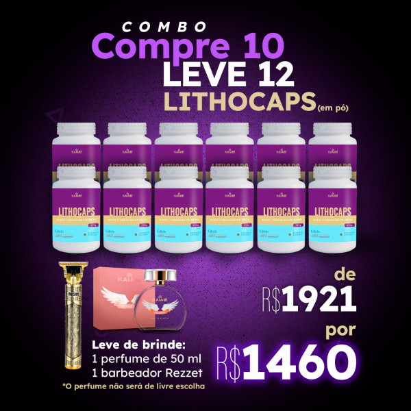 Combo compre 10 leve 12 Lithocaps (em pó).
