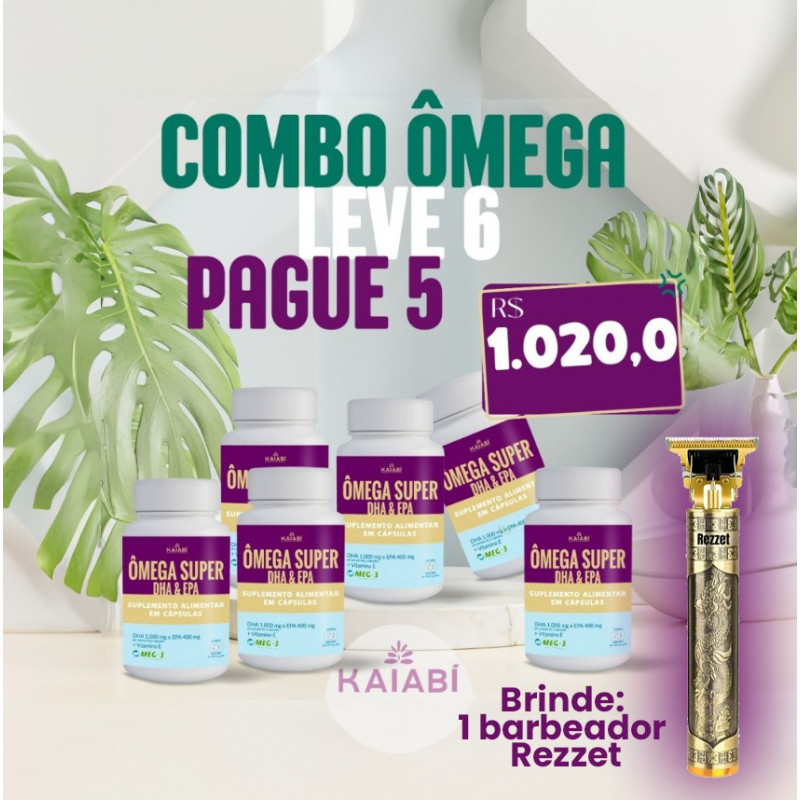 Combo leve 6 pague 5 Ômega Super DHA & EPA