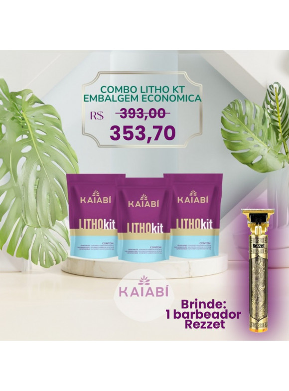 Combo 3 LithoKit Embalagem econômica.
