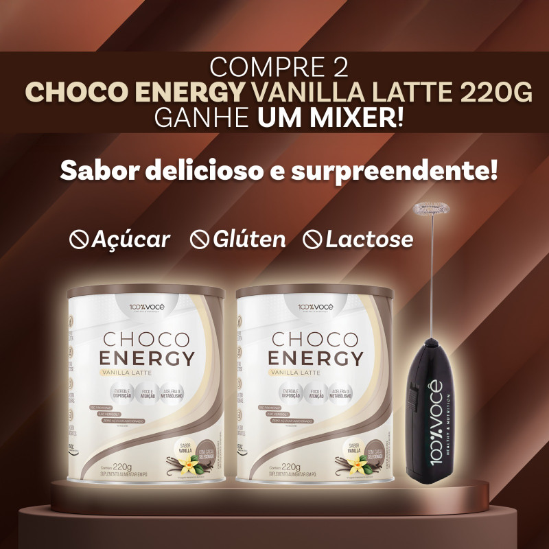 Combo 2 Choco Energy Vanilla Latte, Brinde Mixer