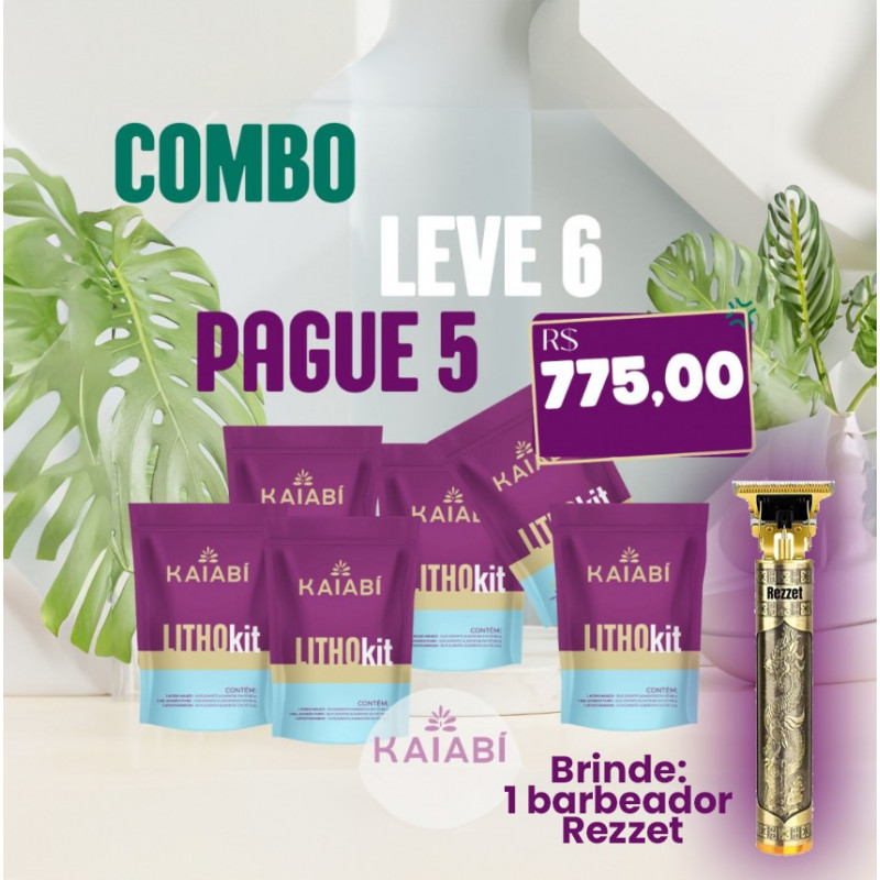 Combo compre 5 leve 6 LithoKit Embalagem Econômica