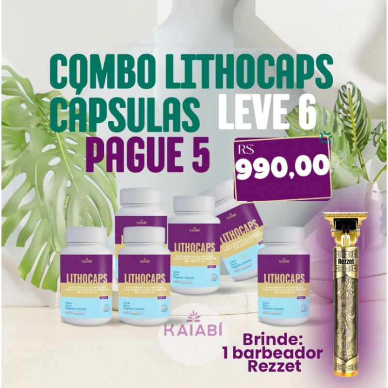Combo leve 6 pague 5 LithoCaps 90 Cápsulas.