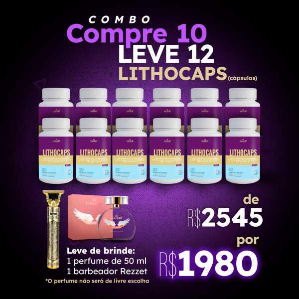 Combo compre 10 leve 12 Lithocaps(Cápsulas).