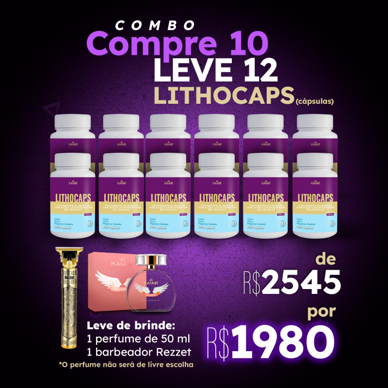 Combo compre 10 leve 12 Lithocaps(Cápsulas).