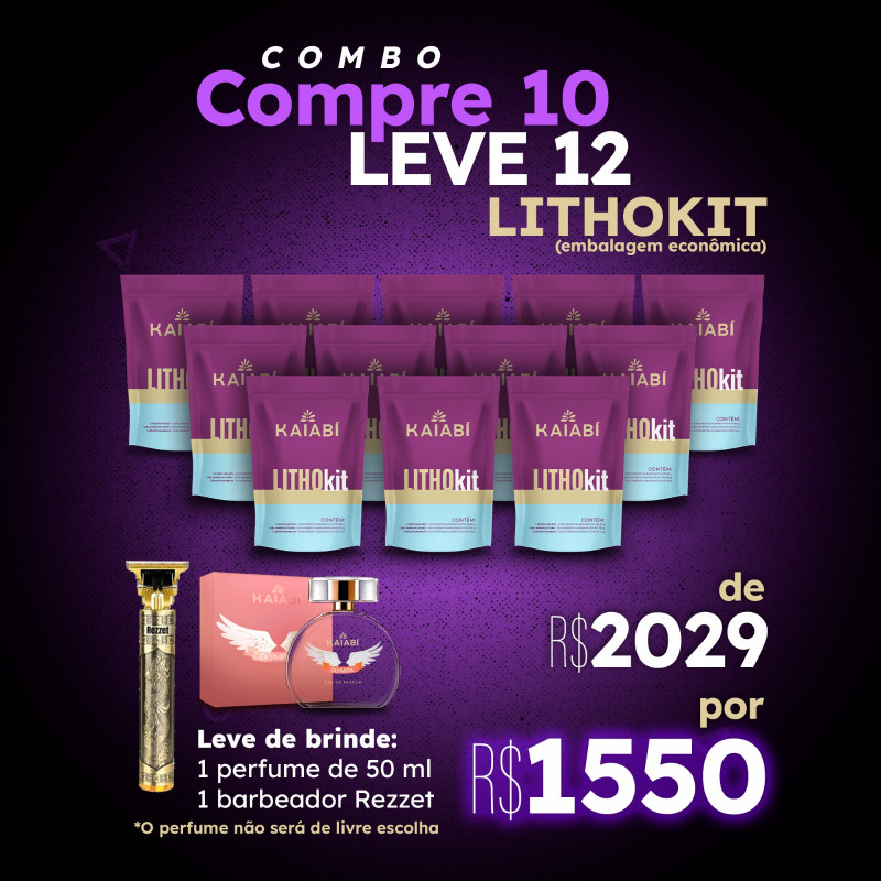 Combo compre 10 leve 12 Lithokit (embalagem econômica)