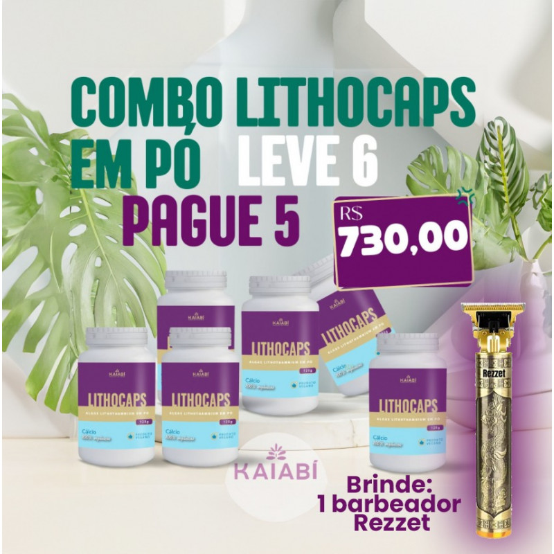 Combo leve 6 pague 5 LithoCaps em Pó