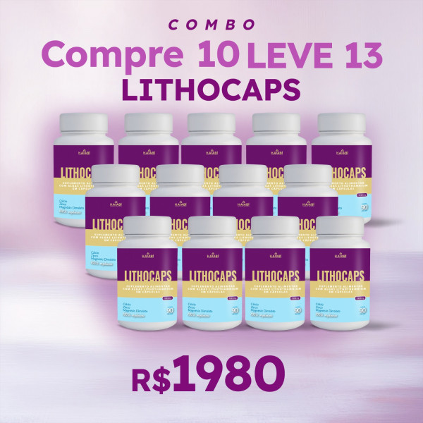 Combo compre 10 leve 13 Lithocaps (Cápsulas).