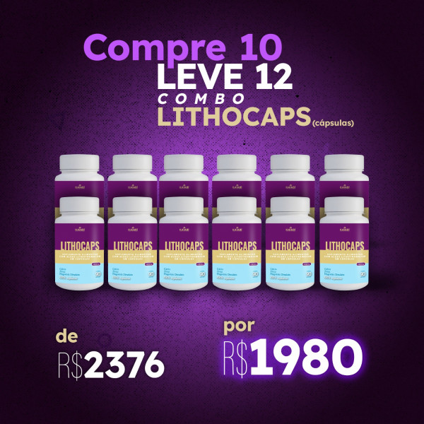 Combo compre 10 leve 12 Lithocaps (Cápsulas).