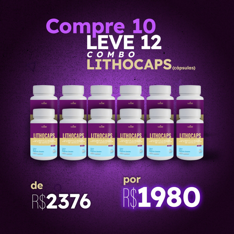 Combo compre 10 leve 12 Lithocaps (Cápsulas).