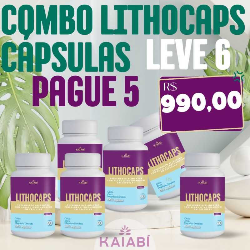 Combo leve 6 pague 5 LithoCaps 90 Cápsulas.