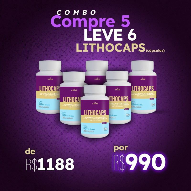Combo leve 6 pague 5 LithoCaps 90 Cápsulas.