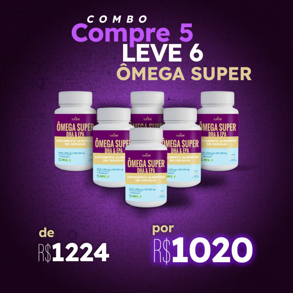 Combo leve 6 pague 5 Ômega Super DHA & EPA.