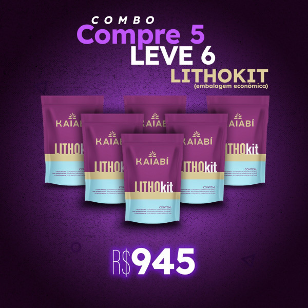 Combo compre 5 leve 6 LithoKit Embalagem Econômica (DextroMalic em Sache).