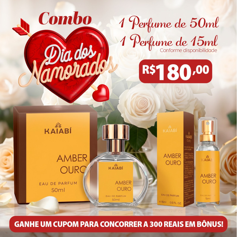Combo 1 Amber Ouro 50ML, 1 Amber ouro 15ML