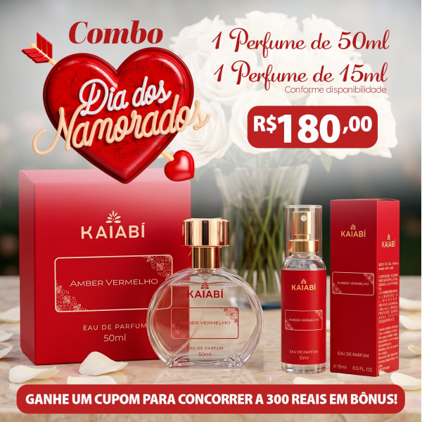 Combo 1 Amber Vermelho 50ML, 1 Amber Vermelho 15ML