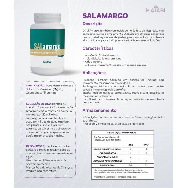 Sal Amargo 150g