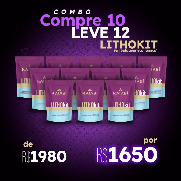 Combo compre 10 leve 12 Lithokit (embalagem econômica).