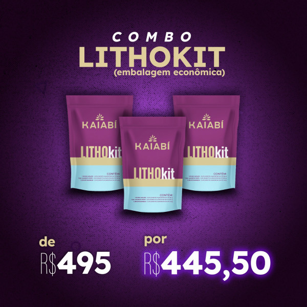 Combo 3 LithoKit Embalagem econômica.