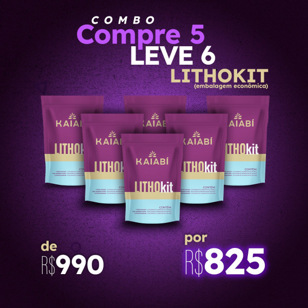 Combo compre 5 leve 6 LithoKit Embalagem Econômica.