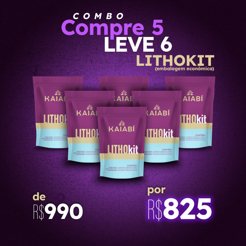 Combo compre 5 leve 6 LithoKit Embalagem Econômica (DextroMalic em Sache).