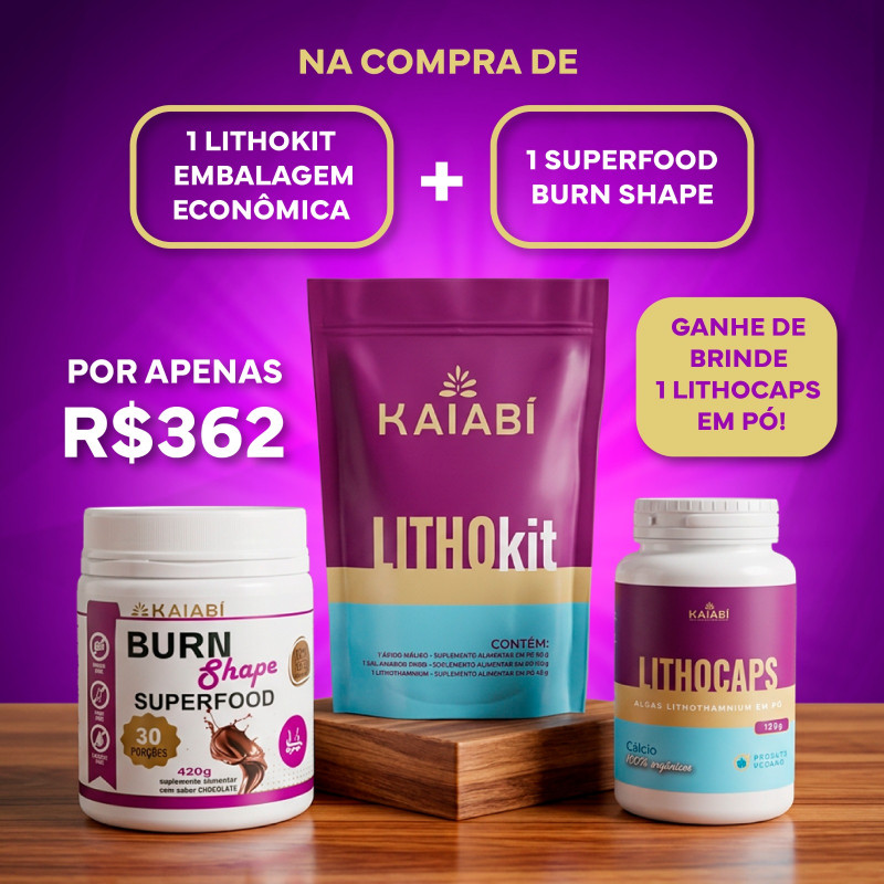 1 ZIP LOC + 1 Burn Shape SuperFood + Brinde de 1 LithoCaps em Pó.
