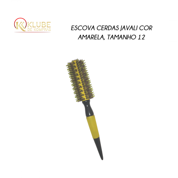 Escova Cerdas Javali cor amarela, tamanho 12