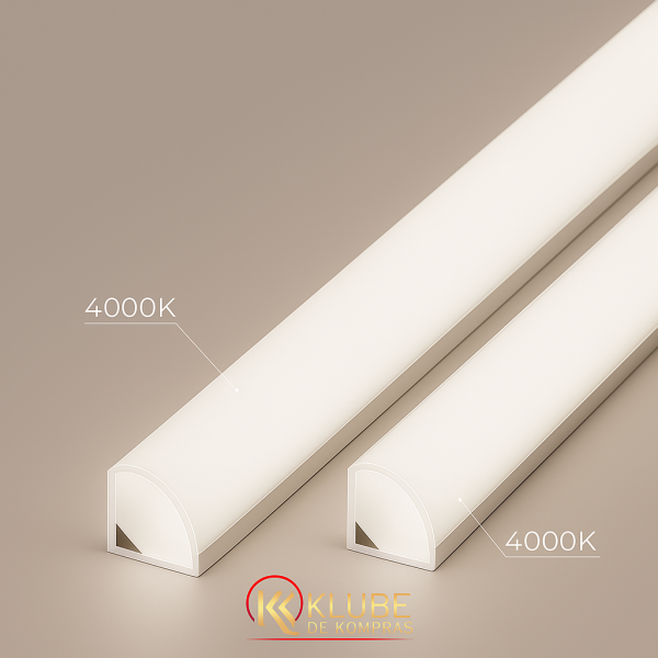 Kit 2 Perfil de Alumínio 45º Sobrepor 1 Metro cada – Luz Neutra (4000K)
