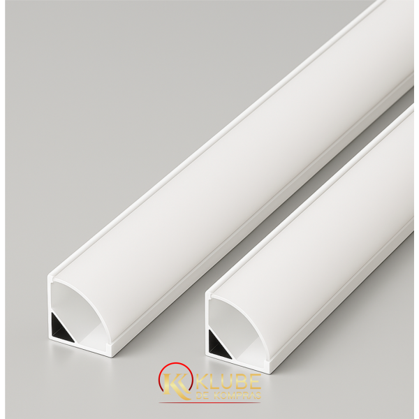 Kit 2 Perfil de Alumínio 45º Sobrepor 1 Metro cada – Luz Quente (3000K)