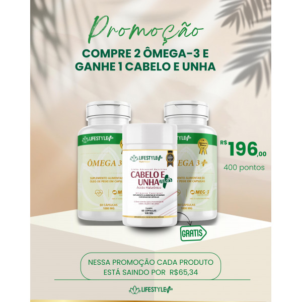 Kit Ômega 3 grátis cabelo e unha