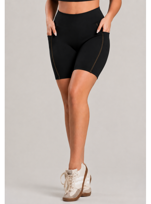 FTS - SHORT COM BOLSO PESPONTADO PRETO