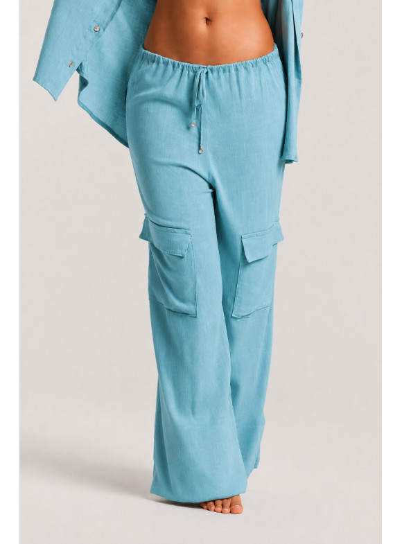 BUZIANA - CALÇA PANTS COM BOLSO AZUL POLO
