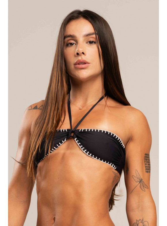 LUIZA CALDI - SOUTIEN TOMARA QUE CAIA BOHO BEACH PRETO