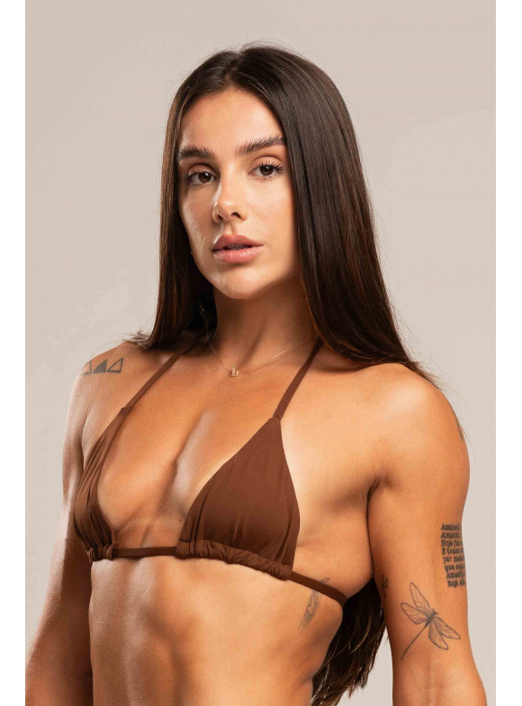 LUIZA CALDI - SOUTIEN CORTININHA BOHO BEACH MARROM