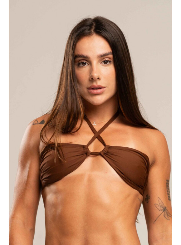 LUIZA CALDI - SOUTIEN TOMARA QUE CAIA BOHO BEACH MARROM