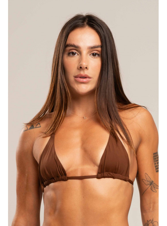 LUIZA CALDI - SOUTIEN CORTININHA BOHO BEACH MARROM