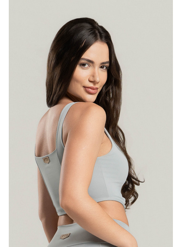 FTS - TOP CORSET PESPONTADO MELANINA CINZA
