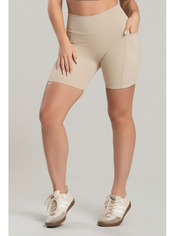 FTS - SHORT COM BOLSO PESPONTADO MELANINA VANILA